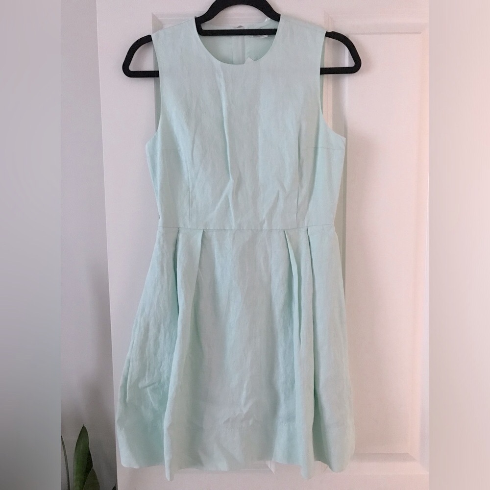 GAP Fit and Flare Pleated Linen Dress